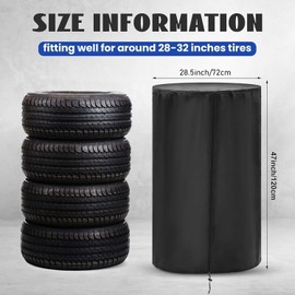 Car Tyre Bag Universal Tyre Cover, Car Tyre Protective Cover, Tyre Storage Bag, Waterproof Dustproof Tyre Protection Cover, Tyre Cover with Zip for 4 Tyres