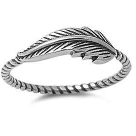 Jude Jewelers Retro Vintage Oxidized Stainless Steel Leaf Braided Twisted Wrap Thumb Ring (Oxidized Silver, 6)