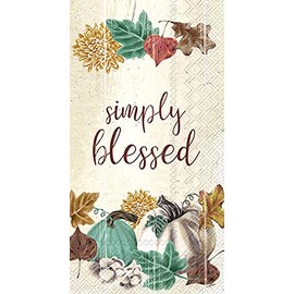 IHR 3-Ply Guest Towel Buffet Paper Napkins, 8.5 x 4.5-Inches, Simply Blessed Pumpkins