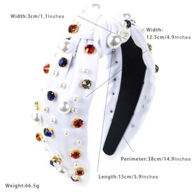 scicent Hair Bands for Women Wide Knotted Headband Solid Color Plain Hairband Rhinestone Crystal Twist Turban Yoga Head Bands Fashion Hair Accessories for Girls - 25203