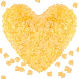 Pyrrhiax 1000 Pieces Rose Petals - Artificial Silk Red Rose Petals for Valentine's Day, Wedding, Proposal, Anniversary Decorations (Orange)