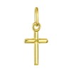 Collar con colgante de cruz pequeña de oro amarillo de