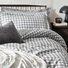 Yard Barton Check 100% Cotton Duvet Cover Set, Grey