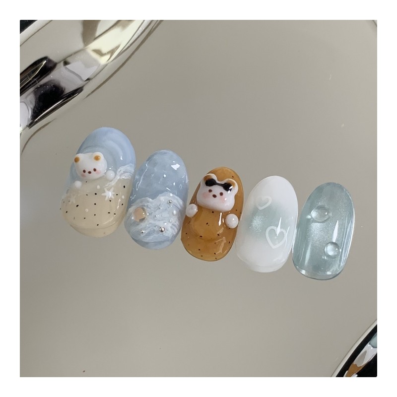 [Handmade Nail Tips] Vacationing by the sea Nail Tips -