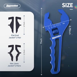 AOOSEDOO 3AN-12AN Adjustable AN Wrench, AN Fitting Tool, Hose Fitting Adapters Spanner Lightweight Aluminum Blue. (With Anti-scratching Jackets)