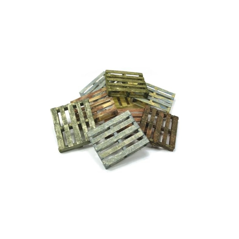 Vallejo VALSC233 1/35 Wooden Pallets (Pack of 4) - Multi-Colour