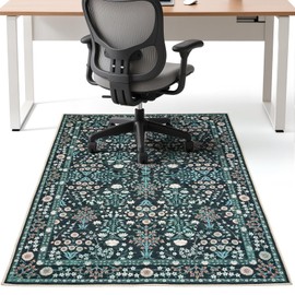 Office Chair Mat Desk Chair Hardwood Mat, Easy Glide Office Rug Under Chair Mat for Home Gaming Rolling Chair Tile Floor,Large Floor Protector Rug,Anti-Slip, Chenille Material (Vibrant Green, 36x48)