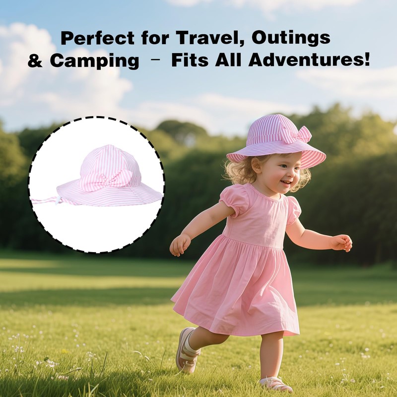Gkhlg 1 Pack Baby Sun Hat Wide Brim with Chin