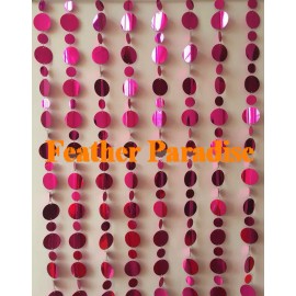 Feather Paradise 8 PCS 1 Yard Long Retro PVC Metallic Fuchsia Beaded Curtain Strand Garland