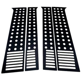 S SIZVER Stainless Steel Stained 4pcs US Flag Design Door Pillar Trim Overlay Set Compatible with 2014&Up Chevy Colorado/Canyon