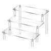 Right angle 3-layer Acrylic Risers, Clear Rectangular 8cm Wide Tiered