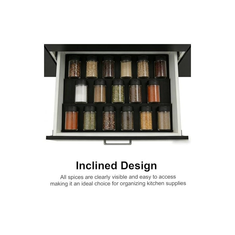 Spice Rack Drawer Kitchen Spice Organiser Pack of 6 |