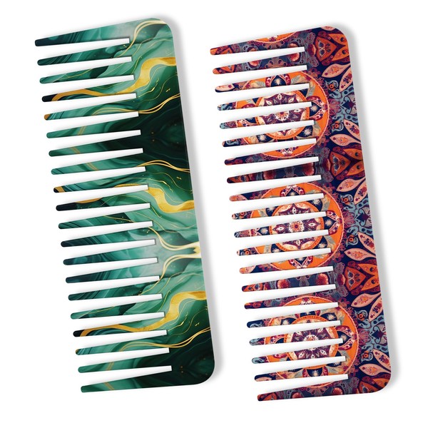 Miwasion 2PCS Wide Tooth Comb, Large Detangling Hair Comb -
