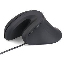 Zienstar - Vertical Wired Mouse, USB Ergonomic Optical Mice with 3 Adjustable DPI, Quiet Click, Right-Handed Black