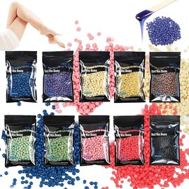 Hard Wax Beads for Hair Removal,10Pcs Hair Removal Wax Beads,Works for Skin on Face,Bikini,Leg,Arm,At Home Painless Waxing Beads for Women Men Wax Warmers(2.2 LB,1000g,35.27oz)