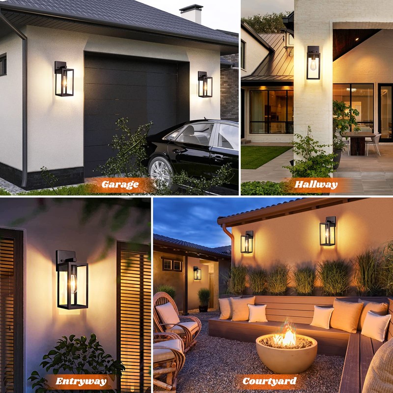Brightever 2-Pack Outdoor Wall Light Fixtures, Brown Waterproof Anti-Rust Exterior