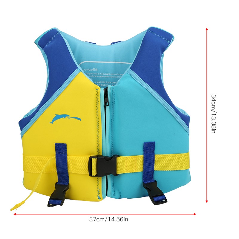 Neoprene Blue Yellow Summer Children Life Jacket Fin Buoyancy Floating