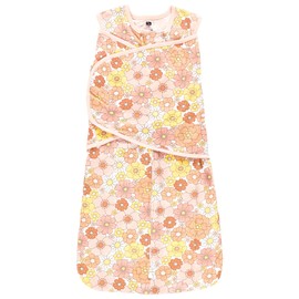 Hudson Baby Infant Girl Convertible Swaddle Sleep Sack, Peace Love Flowers, 3-9 Months