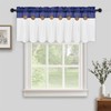FRAMICS Farmhouse Valance Curtains, Boho Cotton Linen Kitchen Valances, Navy