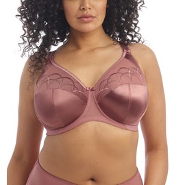 Elomi Cate Embroidered Full Cup Banded Underwire Bra (4030),42GG,Rosewood
