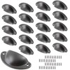 Bivethoi 20 Pack Cabinet Bin Cup Pulls Black Half Moon