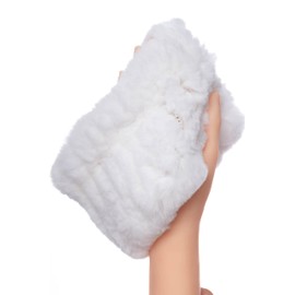 HEIZZI Real Fur Headband Women's Weather Rex Rabbit Fur Neck Loop Warmer Fluffy