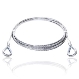 Drahtseile24 Wire rope with thimbles, steel cable with thimbles, stop rope, steel cable with eyelets, galvanised, diameter 8 mm, 700 kg payload, 0.5 m