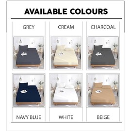 Ev Dekor Fitted Sheet Double, Grey - Deep Pocket Bedsheet 12inch (30 cm) – 100% Egyptian Cotton 300TC Soft Brushed Fabric - Shrinkage and Fade Resistant - Bottom Double Bed Fitted Sheets