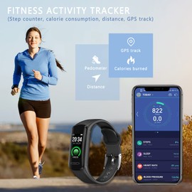 MicLee Fitness Bracelet Smartwatch with Heart Rate Monitor Fitness Tracker Colour Screen Fitness Watch Waterproof IP68 Activity Tracker Pedometer Sports Watch Heart Rate Monitor Women Men for iOS
