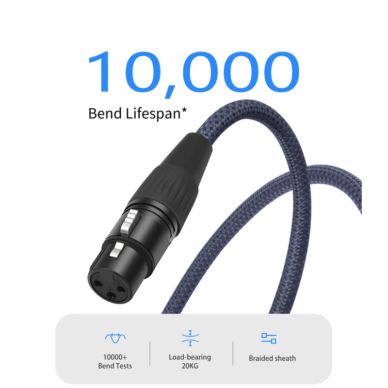 HUALEU 2Pack XLR to 1/4 Cable,Balanced 3 Pin XLR Female