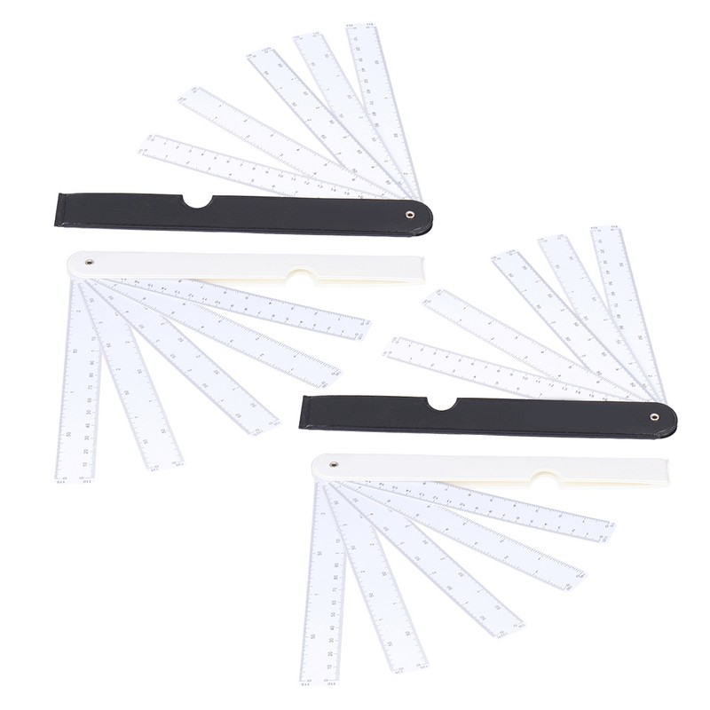 4Pcs Multifunctional Fan Scale Ruler Plastic Drafting Foldable Architect Tool