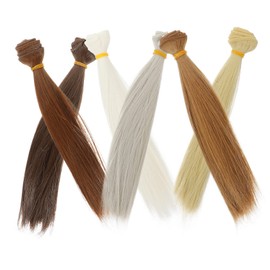 OHPHCALL 6Pcs Doll Hair Extensions DIY Simulated Doll Wigs Straight Hair Design for Creative Styling Heat Resistant Materials for Easy Restyling and Repairs