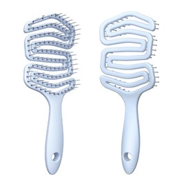 Detangle Hair Brush Women Men, Reduces Pull Detangling Brush, Unique Spiral Hairbrush with Flexible Soft Bristles, for Curly, Straight, Vented Detangle Hairbrush