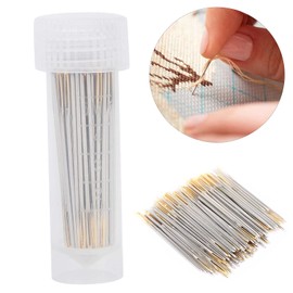 Agujas de Coser de 100 Piezas Agujas de Coser a Mano de Ojo Grande, Agujas de Coser de Ojo Grande Agujas de Punto de Cruz con Caja de Almacenamiento para Costura de Bordado DIY(#22)