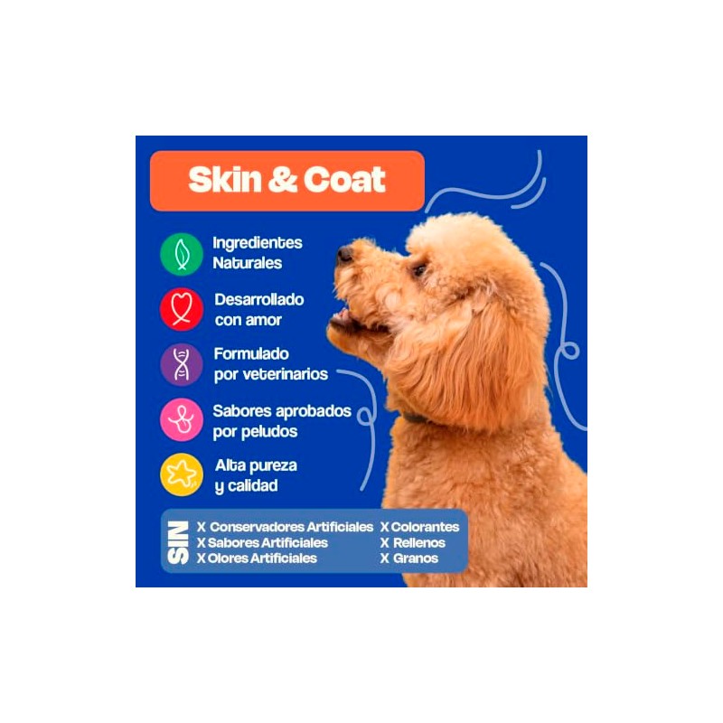 Dogelthy Skin & Coat Suplemento para Piel y Pelaje para