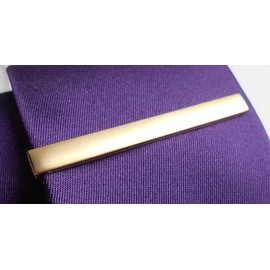 Tie Clip 5.6 cm Short Gold-Plated Matt Brushed with Brown Exclusive Vibox, Brass