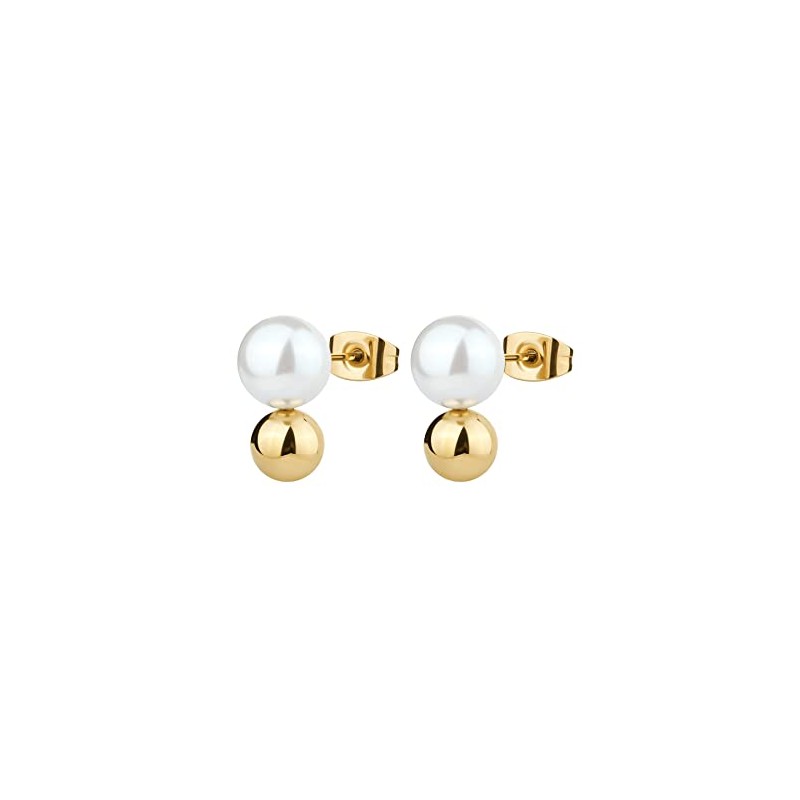 Brosway Perfect Earrings for Women Stainless Steel and Gold Pearl