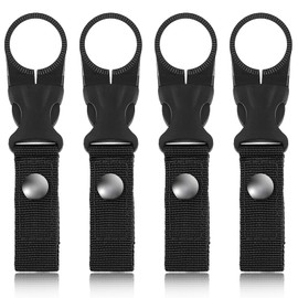 qhklew Water Bottle Holder Clip, Pack of 4 Key Chain Bottle Holder with Belt Buckle, Nylon Belt Bottle Holder Clips for Camping, Hiking, Travel, Fishing, Outdoor