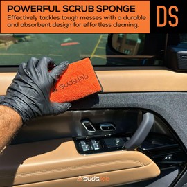 Suds Lab DS Microfiber Detailing Scrub Pad 3 Pack - Car Interior Cleaning & Detailing Microfiber Scrub Pads - Set of 3 - Safe On Leather, Vinyl, Plastic, Etc.