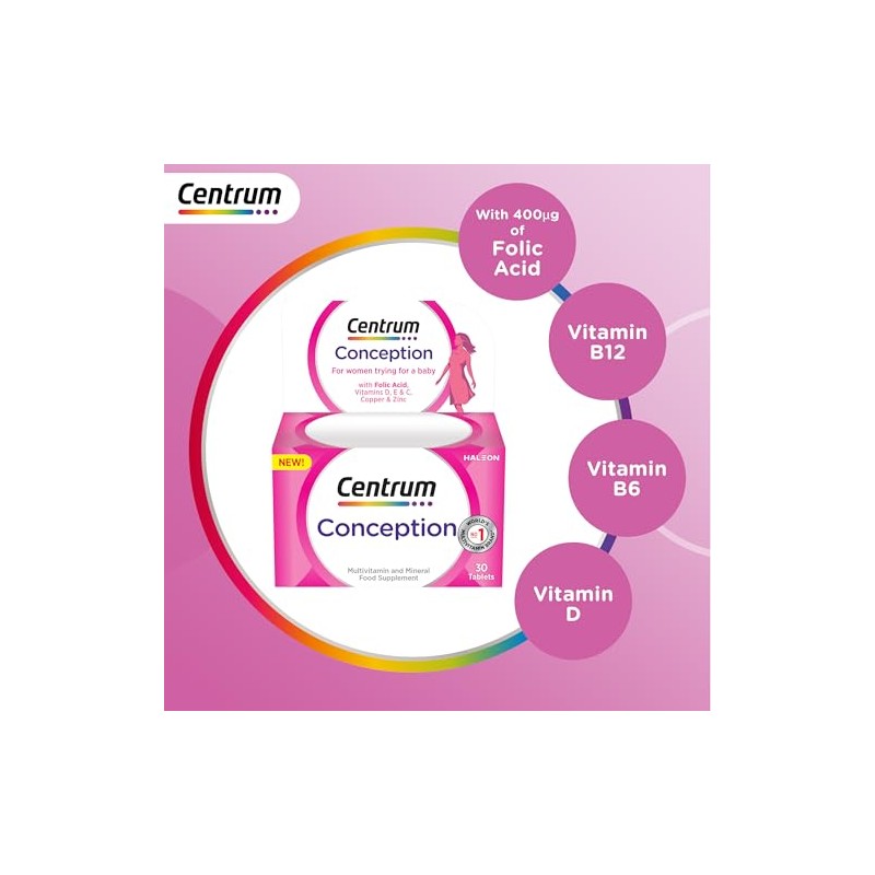 Centrum Conception Vitamins for Women, Fertility Supplements with 400μg Folic