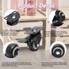 MroMax 4Pcs Casters Wheels 40mm Wheel Dia Top Flat Plate