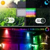 T-SUN 2Pack Solar 36-LED RGB Color Changing Spotlight Outdoor Garden