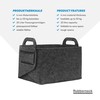 Rubberneck Multi-Purpose Felt Basket, Foldable Storage Bag with Two Handles,