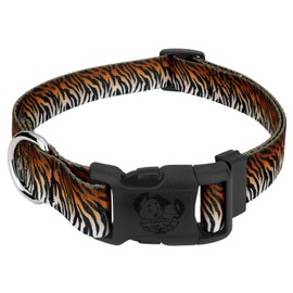 Country Brook Petz - Deluxe Bengal Tiger Stripes Dog Collar - Made in The U.S.A. - Animal Prints Collection Featuring Wild Designs (5/8 Inch, Small)