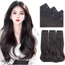 VEVE & MIKI Extension, One-touch Extension, 3-piece Set, Long, Curly Hair Extension, One Touch, Heat Resistant, Natural, Fashion, Easy to Install 21.7 inches (55 cm)