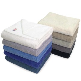 Murakami Towels, Imabari Towels, Commercial Use, Face Towels, Set of 10, M Color, 13.4 x 33.9 inches (34 x 86 cm), For Beauty Salons, 100 Colors, Lightweight and Thin, mc-ft10 (10 Colors Blue Gray)