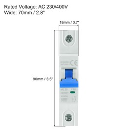 sourcing map 1Pcs Miniature Circuit Breaker 1P 80A AC 230/400V M125 DIN Rail Mount Disconnect Switch Circuit Breaker Protection Thermal Magnetic Trip for Short Circuit Protection, Blue
