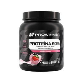 PROWINNER | Proteína 90%, Sabor Fresa, Proteína en Polvo de Concentrado de Soya, Suplemento Alimenticio, Apta para Vegetarianos, Sin Azúcar ni Gluten,