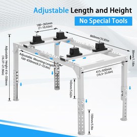 TOPTGO Mini Split Ground Stand, Heavy Duty Adjustable Mini Split Stand Support 400LBS Load Capacity, Fit for 9,000-12,000 BTU Ductless Air Conditioners Heat Pump