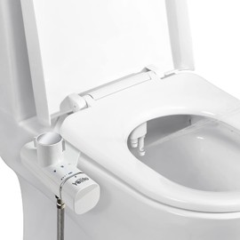 Yolife Bidet, Ultra-Slim Bidet-Aufsatz für Toilette mit Nicht Elektrischer Selbstreinigender Doppeldüse (Hintere/Weibliche Reinigung), Einstellbarer Wasserdruck(Mit 2m Schlauch)